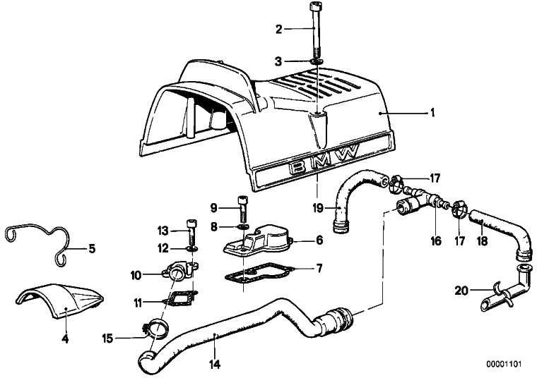 BMW本物の換気ホース（11151337258）| 11151337258