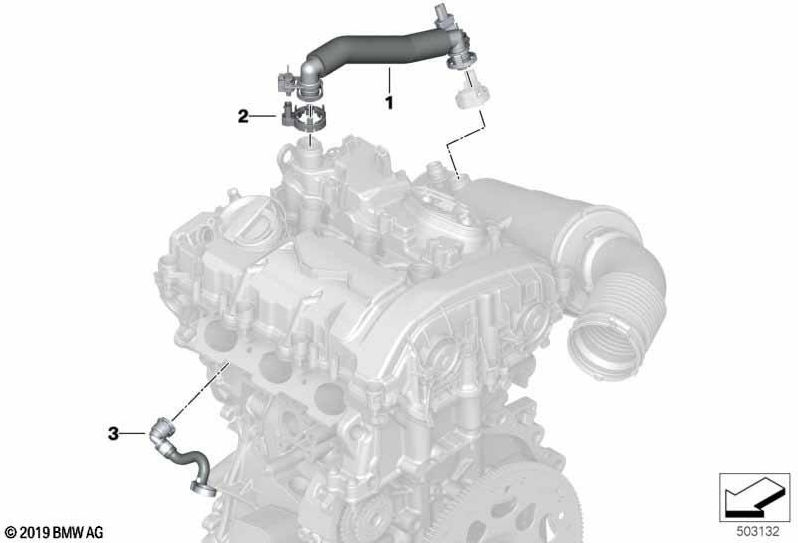 BMW本物の換気ホース（11157625259）| 11157625259