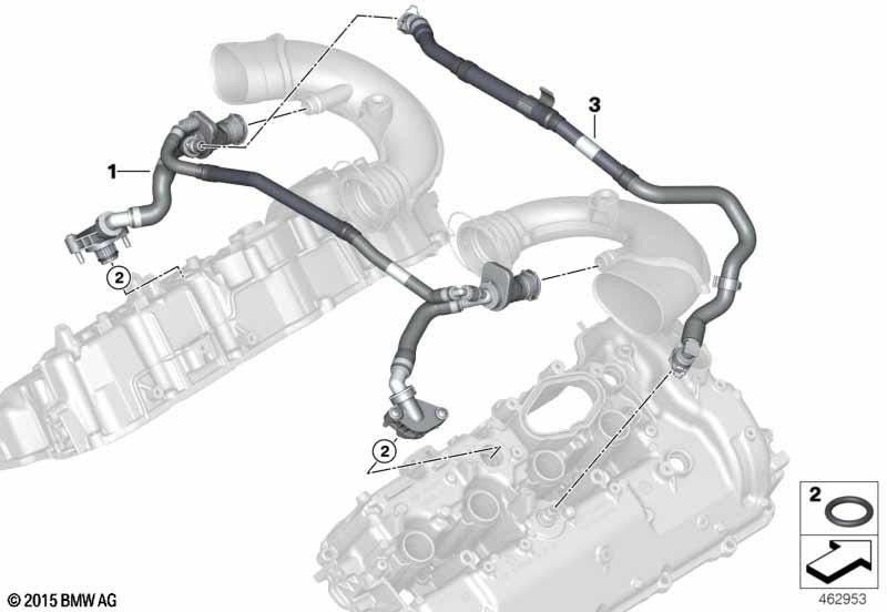 BMW本物の吸引ラインクランクケース換気（11158601619）| 11158601619