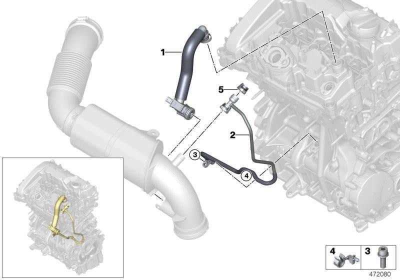 BMW本物の換気ライン（11158637971）| 11158637971