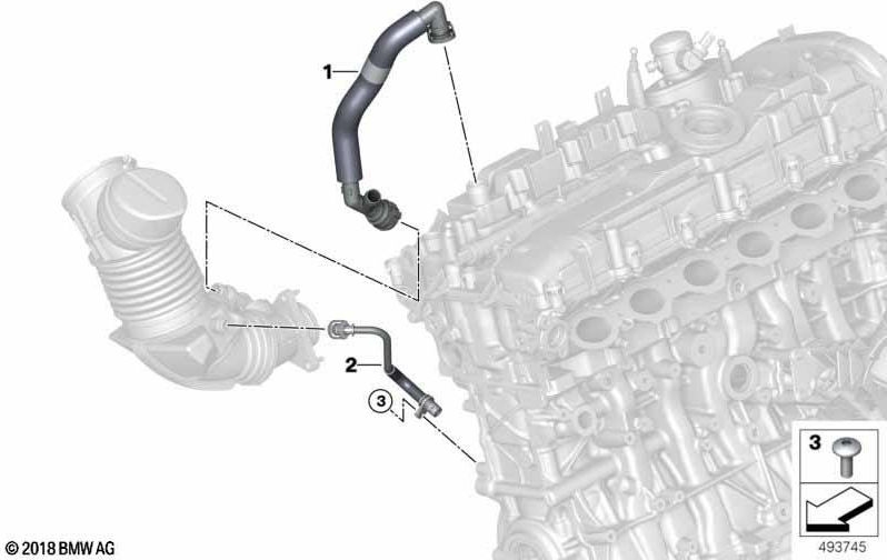 BMW本物の換気ライン（11158699312）| 11158699312