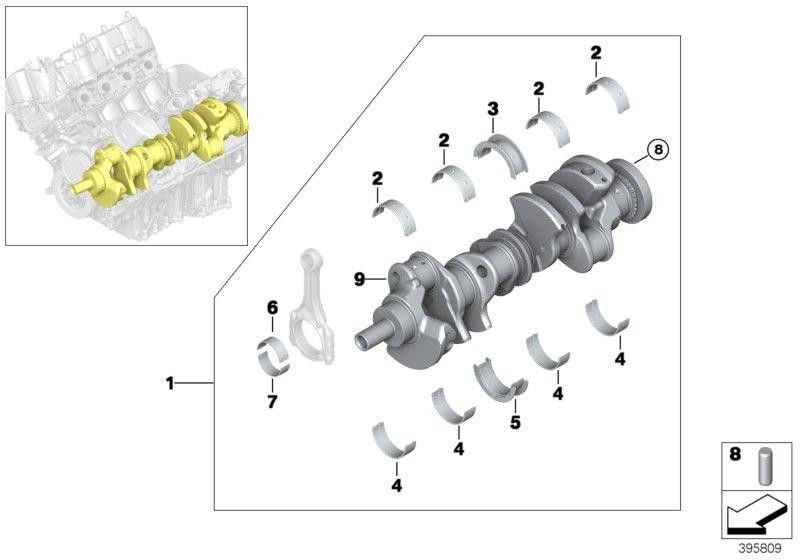 bmwストレージシェルなしの本物のクランクシャフト（11217620981）| 11217620981