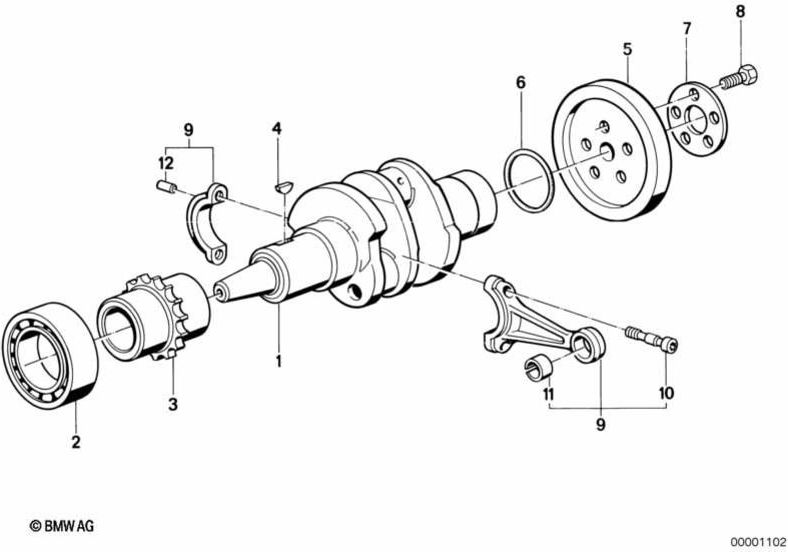 BMW本物のプレウラロッド1xweiss（11241338160）| 11241338160