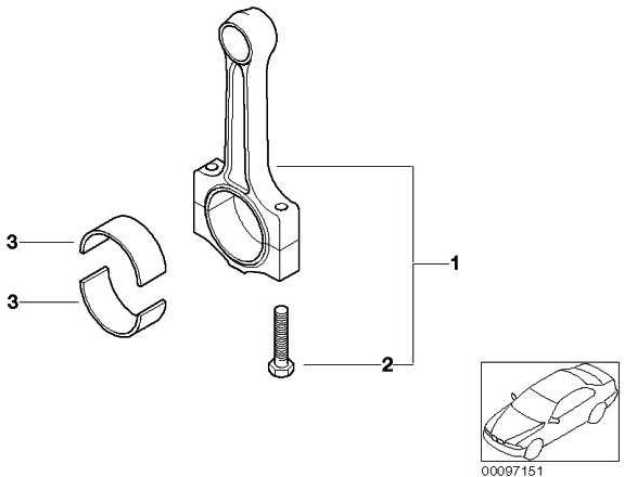 BMW本物のセットPleuine Rod Mini（11247520130）| 11247520130