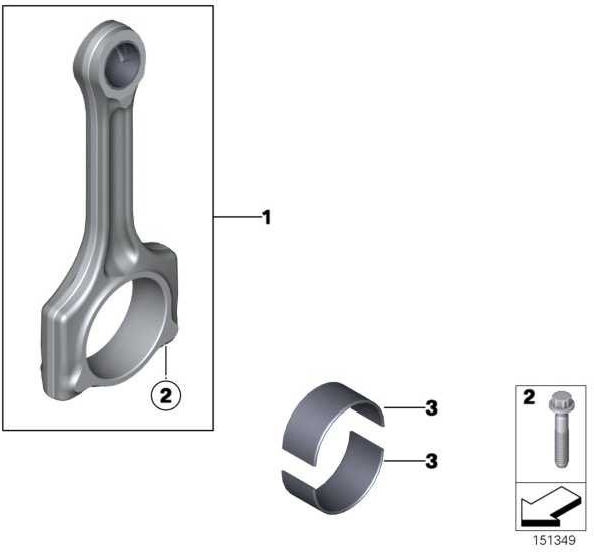 BMW純正セットPleules L = 144.69mm（11247621255）| 11247621255