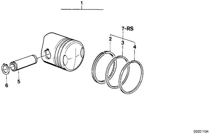 BMW本物のピストンボルト22x13x74.31（11251335474）| 11251335474