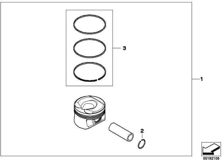 BMW純正Mahle Piston（0）Mini（11257566019）| 11257566019