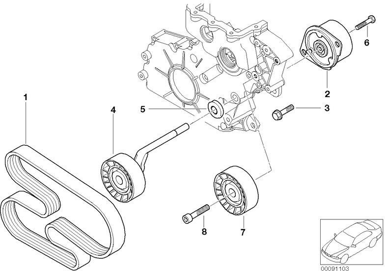 BMW本物のv -ribbedベルト6pk x 2080（11288477779）| 11288477779