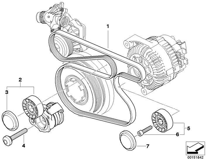 BMW本物のv -ribbedベルト6pk x 1836（11288477780）| 11288477780
