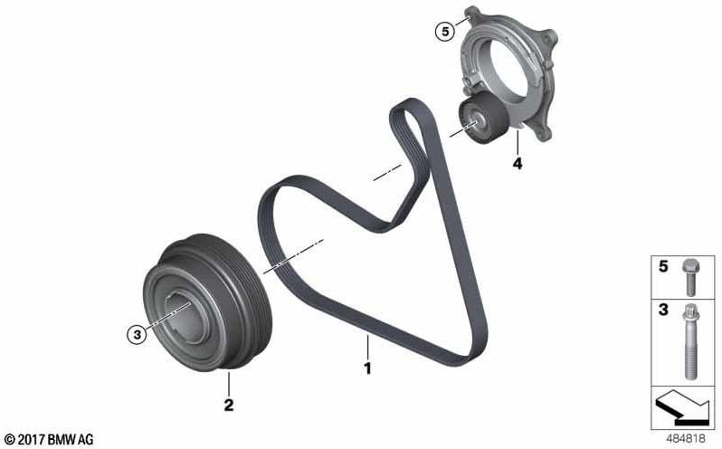 BMW本物のv -ribbedベルト6 pk x 1157（11288580361）| 11288580361