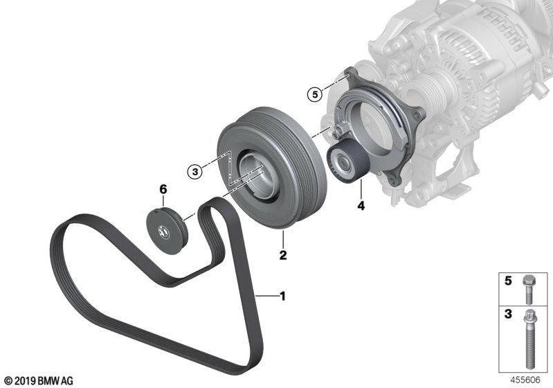 BMW本物のv -ribbedベルト6pk x 1163（11288646475）| 11288646475