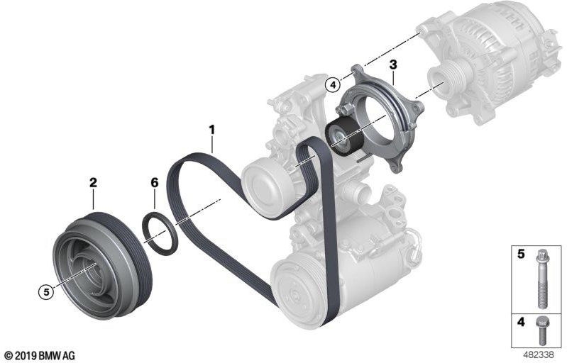 BMW本物のv -ribbedベルト6pk x 1153（11288650740）| 11288650740