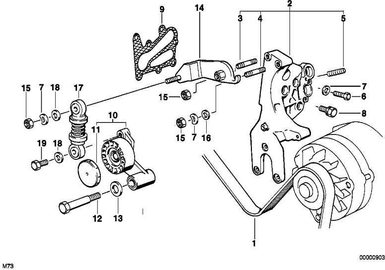 BMW純正v -ribbedベルト7k x 1035 8シリーズ（11288672072）| 11288672072