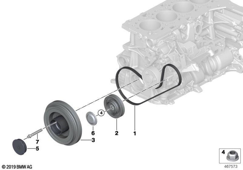 BMW本物のv -ribbedベルト4pk（11289455973）| 11289455973