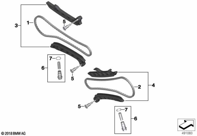 BMW右側の本物のセットチェーンスライド（11319444426）| 1131944426