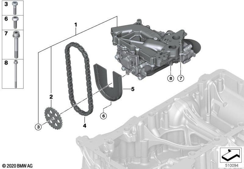 BMW本物のオイルポンプ（11417852262）| 11417852262