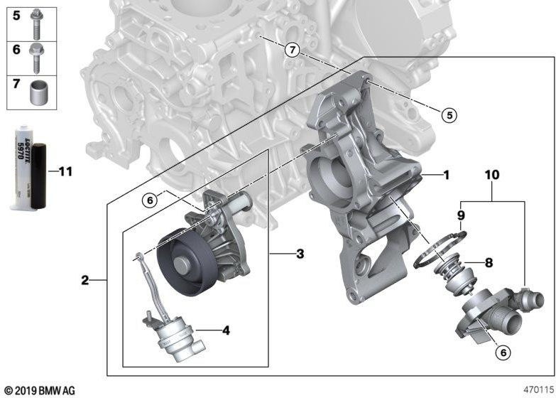 BMWアタッチメント付き本物のクーラントポンプ（11518577892）| 11518577892