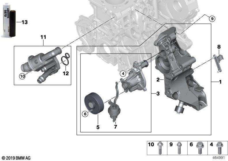 BMW本物のキャリアクーラントポンプ（11518595645）| 11518595645
