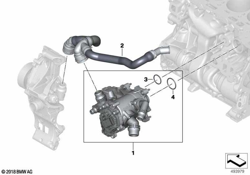 BMW本物のホース熱管理モジュール（11518631942）| 11518631942