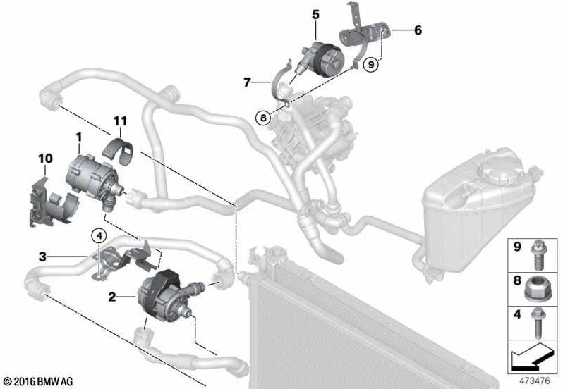BMW本物の追加のクーラントポンプ（11518638237）| 11518638237
