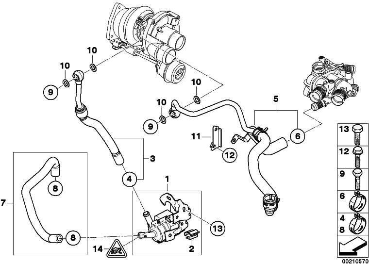 BMW本物のホルタークーラントホースミニ（11537568433）| 11537568433