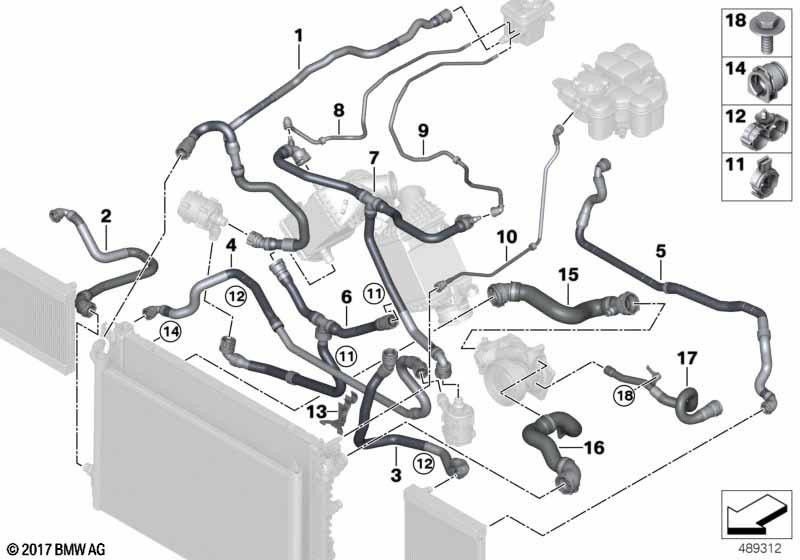 BMW本物のヘッドクーラントポンプクーラー（11538074110）| 11538074110