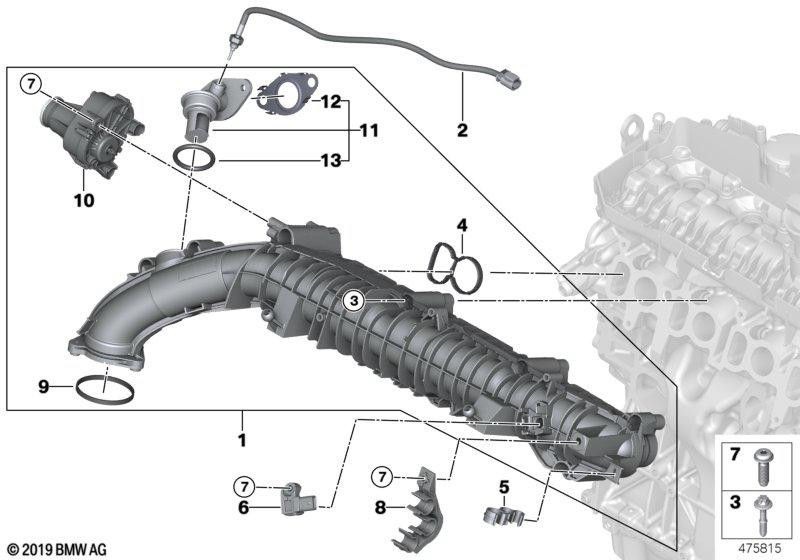 フラップ制御RDEを備えたBMW本物の吸引システム（11618477029）| 11618477029