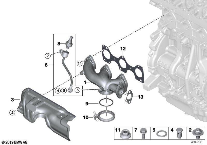BMW本物の排気マニホールド（11628519886）| 11628519886