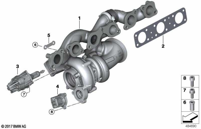 BMW純正ハーフレベル排気マニホールド（11628623443）| 11628623443