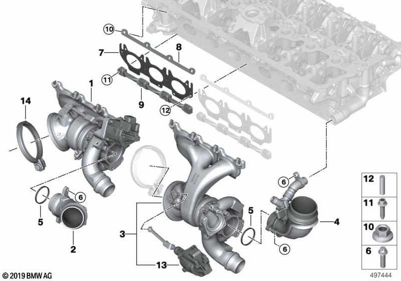 BMW本物のシール排気マニホールド（11658054867）| 11658054867