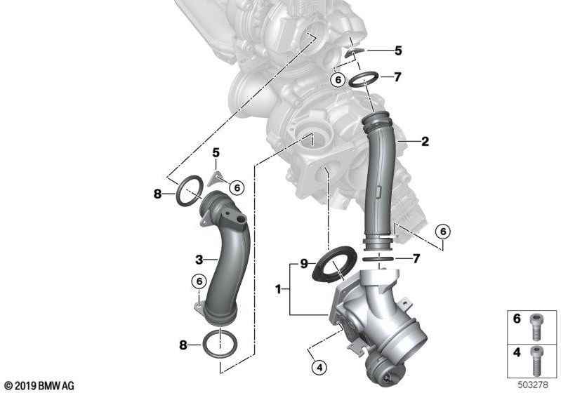 BMWバイパスフラップを備えた本物の接続パイプ（11658513575）| 11658513575