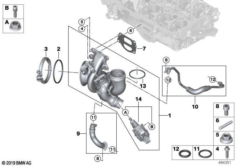 BMW純正シール排気マニホールド/ターボチャージャー（11658631900）| 11658631900