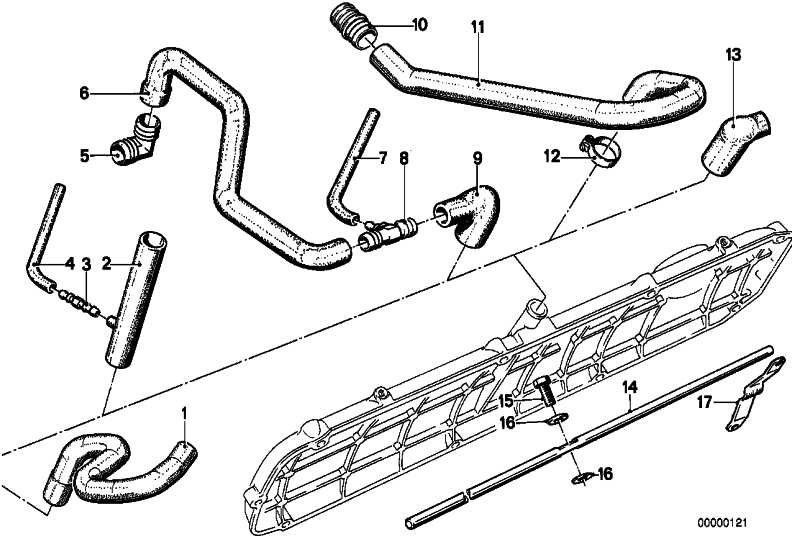 BMW本物の真空ホースブラック3.5x1.8 1シリーズ5シリーズ7シリーズX3 X5 X5 X6 Z4 Z8（11727545323）| 11727545323
