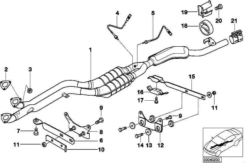 BMW純正ラムダモニタープローブL = 580mm 5シリーズZ3（11781742051）| 11781742051