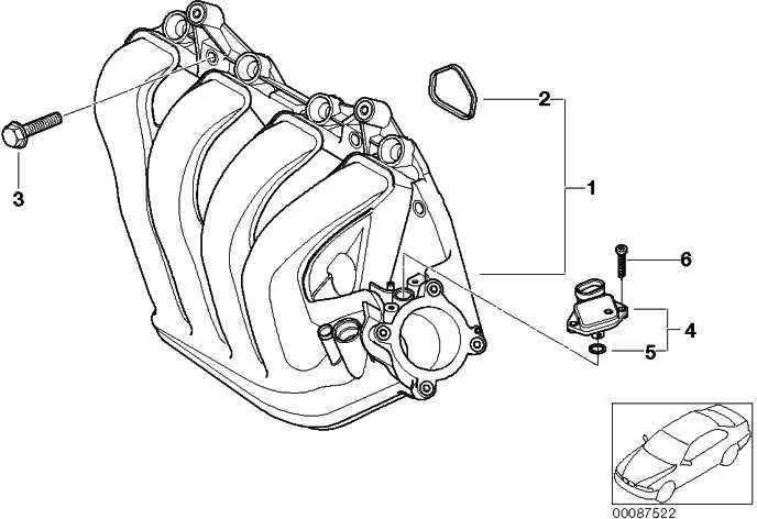 BMW本物の吸引パイプ圧力センサーmini（12140872648）| 12140872648