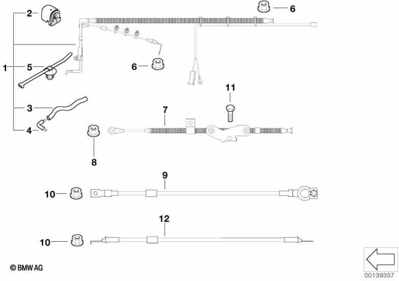 BMW本物のケーブルスターターベースB+（12427525434）| 12427525434