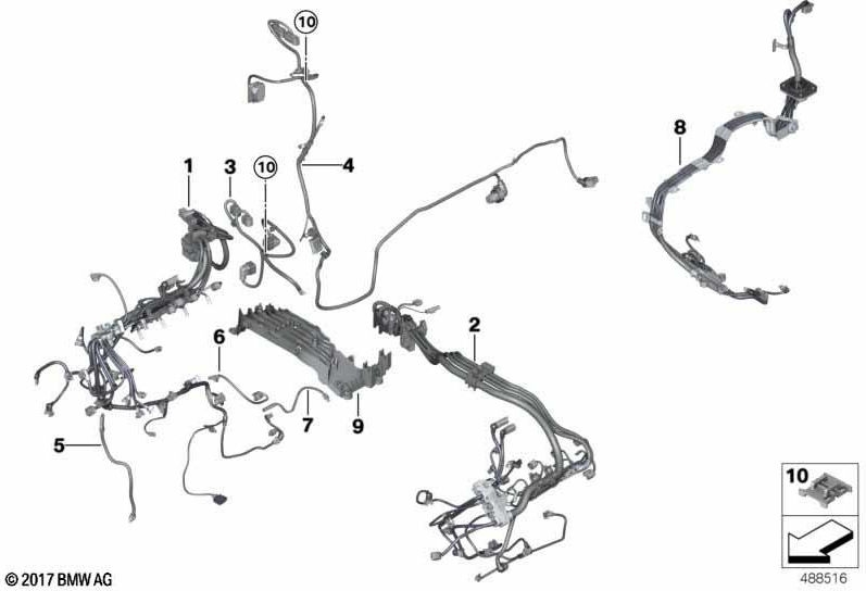 BMW純正ワイヤーハーネスモーターセンサーモジュール1-4（12518654740）| 12518654740
