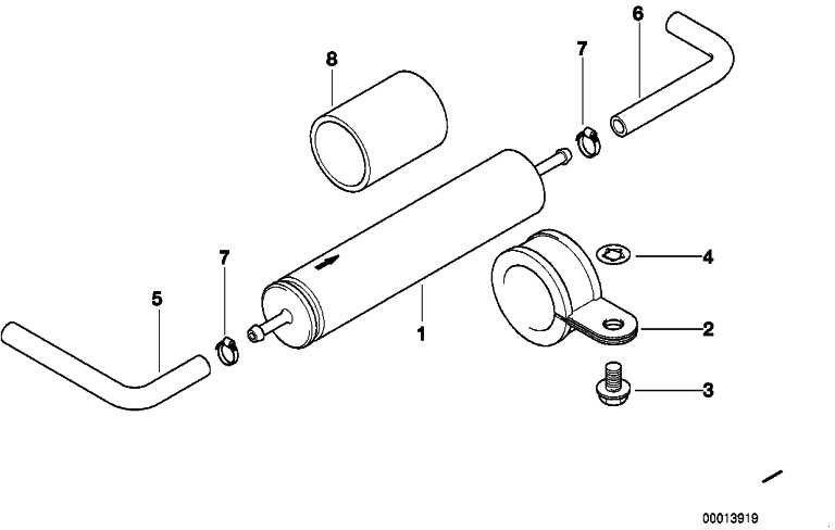 BMW純正ホルダー燃料フィルターD = 55mm 8er（13321741654）| 13321741654