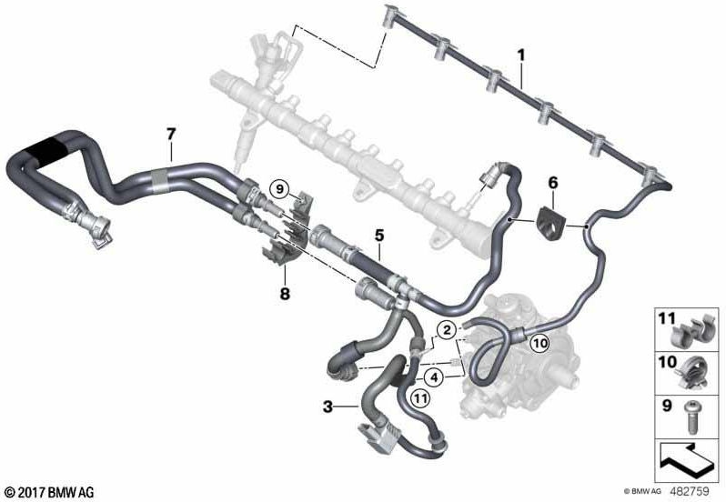BMW本物の燃料リターンライン（13538575462）| 13538575462