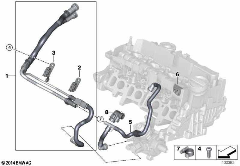 BMW純正燃料ラインエンジンコンパートメント（13538579916）| 13538579916