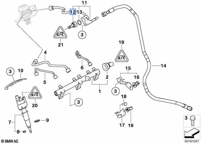 BMW純正燃料圧力センサー（13539899007）| 13539899007