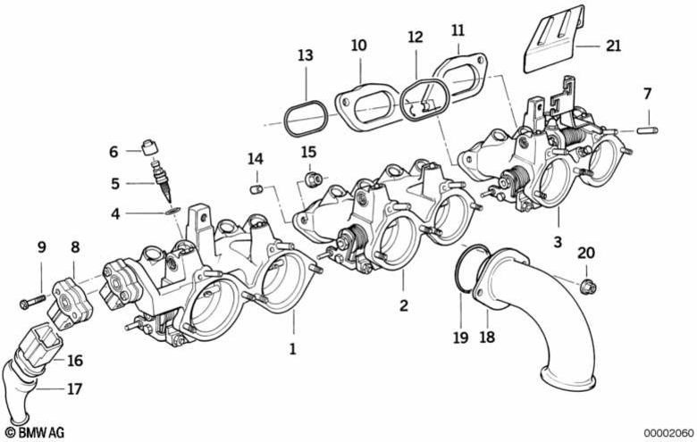 BMW純正スロットルバルブZyl.3+4（13541401258）| 13541401258