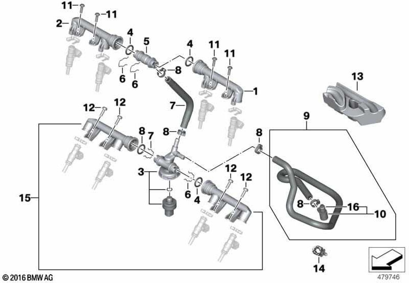 BMW本物の燃料ホース（13548545070）| 13548545070