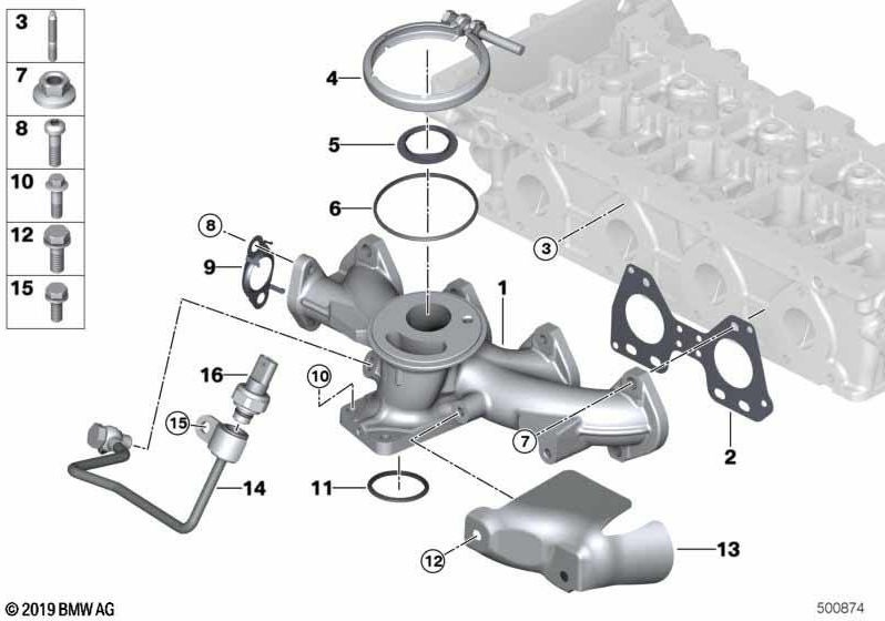 BMW本物のチューブ排気ガス圧力（13628514017）| 13628514017