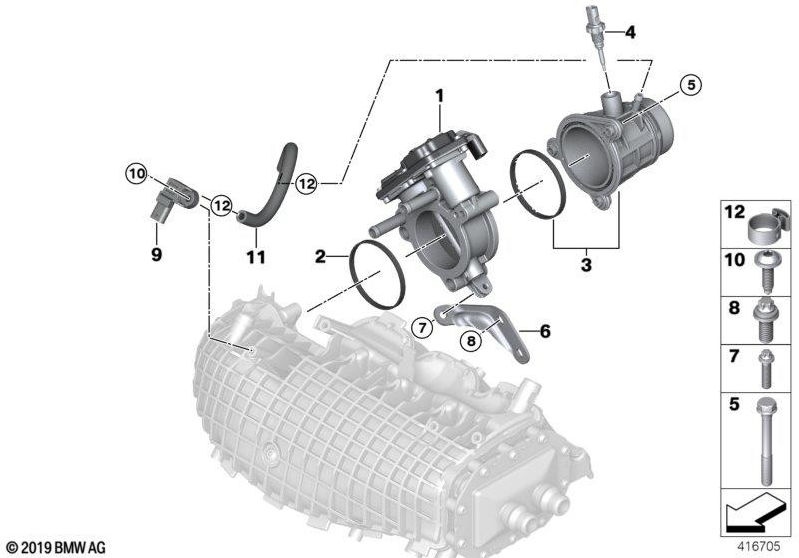 BMW純正アダプタースロットルバルブ（13717645873）| 13717645873