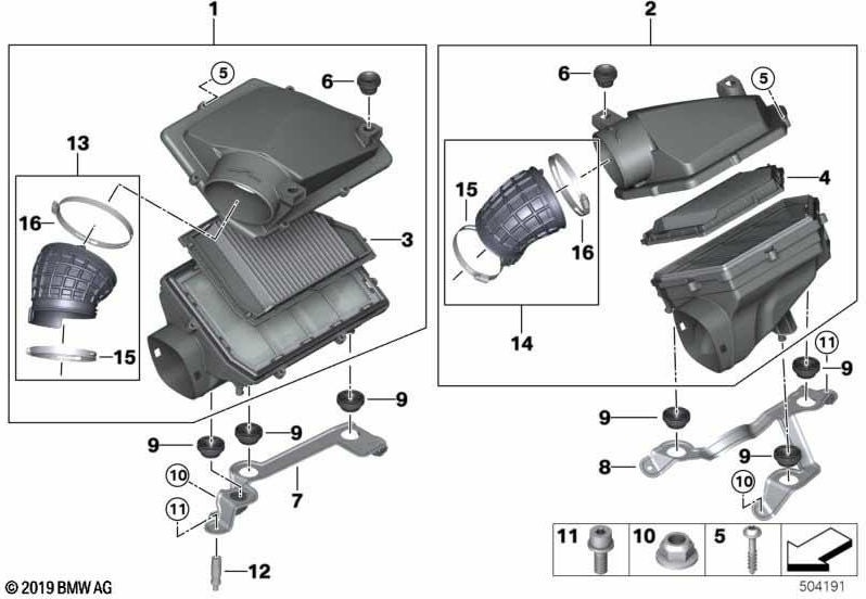 BMW本物のエアフィルターインサートシル。 1-4（13718091495）| 13718091495