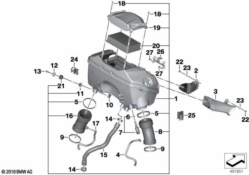 BMW本物の吸気ノイズダンパー（13718523907）| 13718523907