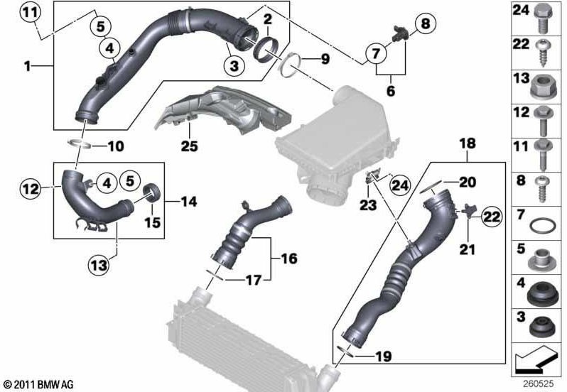 以下のBMW純正エアガイド（137186​​42279）| 137186​​42279