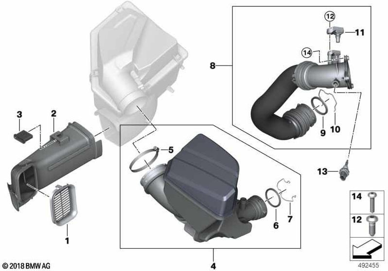 BMW共振器付きの本物のRinluftrohr（137186​​56981）| 137186​​56981