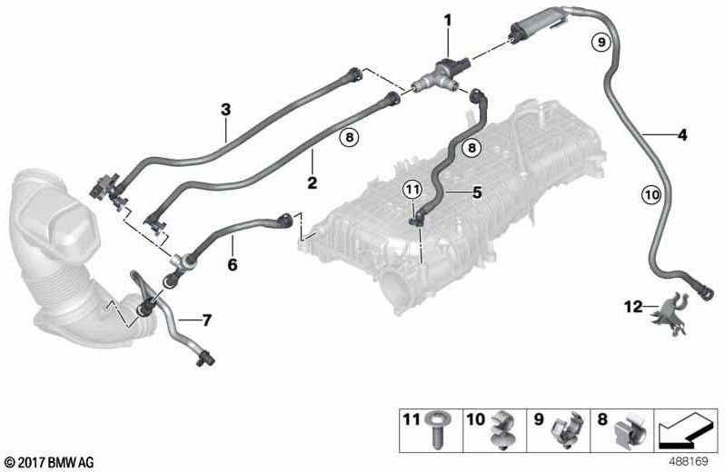 BMW本物のタンク換気バルブ（13907643106）| 13907643106